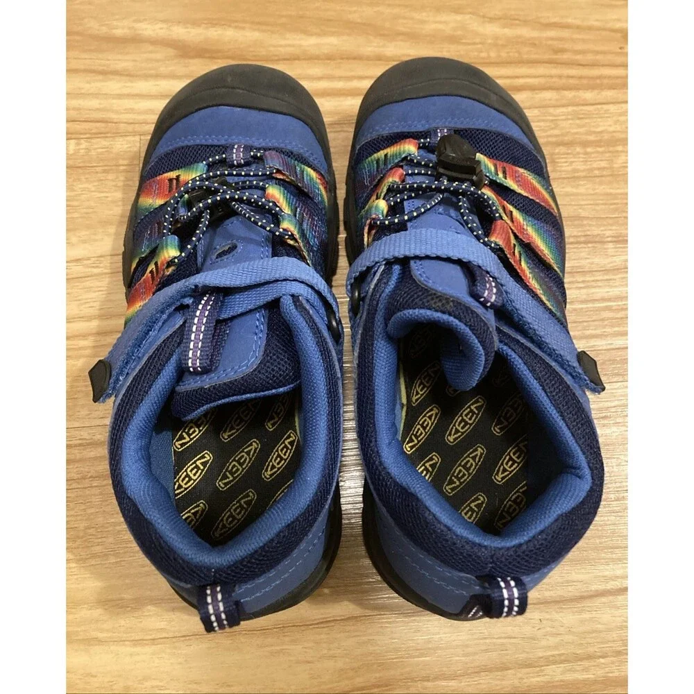 KEEN Unisex Youth Size 4 Blue Rainbow Sport‎ Closed Toe Hiking Sandals